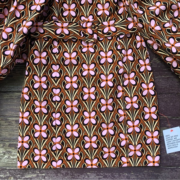 ASOS Luxe Extreme Sleeve Belted Mini Dress Retro Floral Off Shoulder - Picture 7 of 16